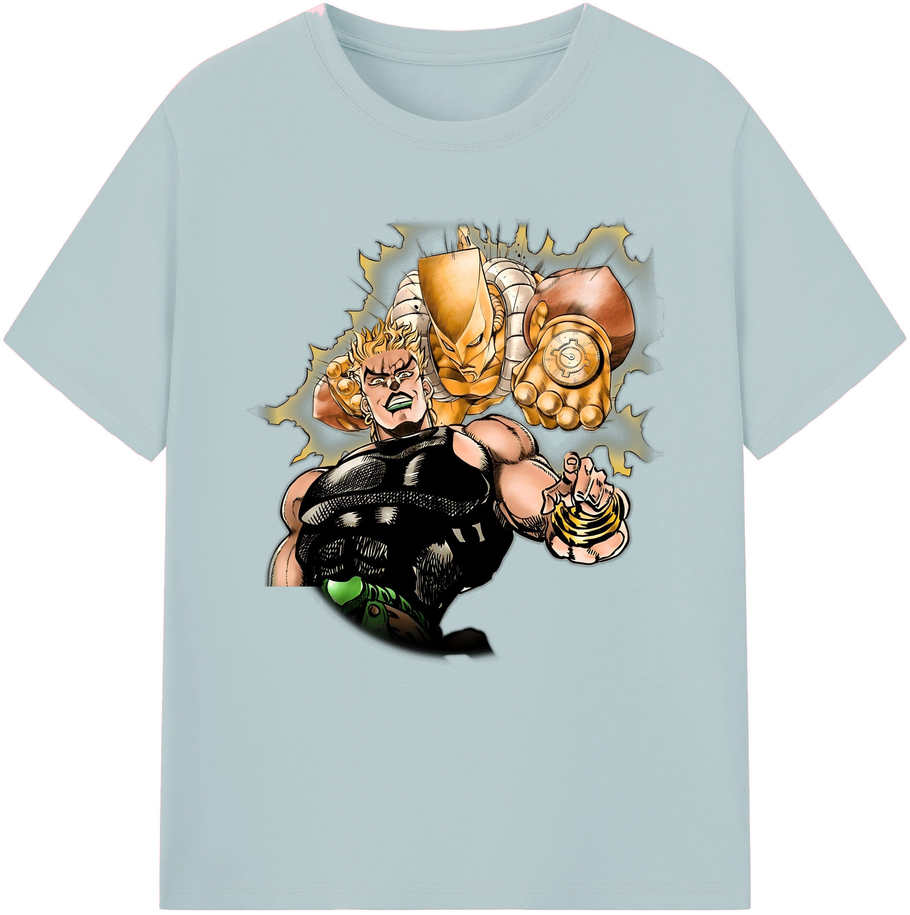 （画像用） ジョジョの奇妙な冒険 ディオ?ブランドー JoJo's Bizarre Adventure Dio Brando 綿100％半袖Tシャツ（フロントプリント）